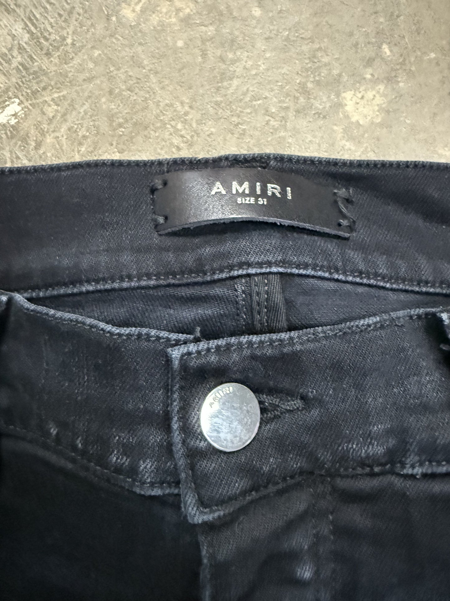 Amiri Jeans Black Halloween Paisley Patchwork Used 31