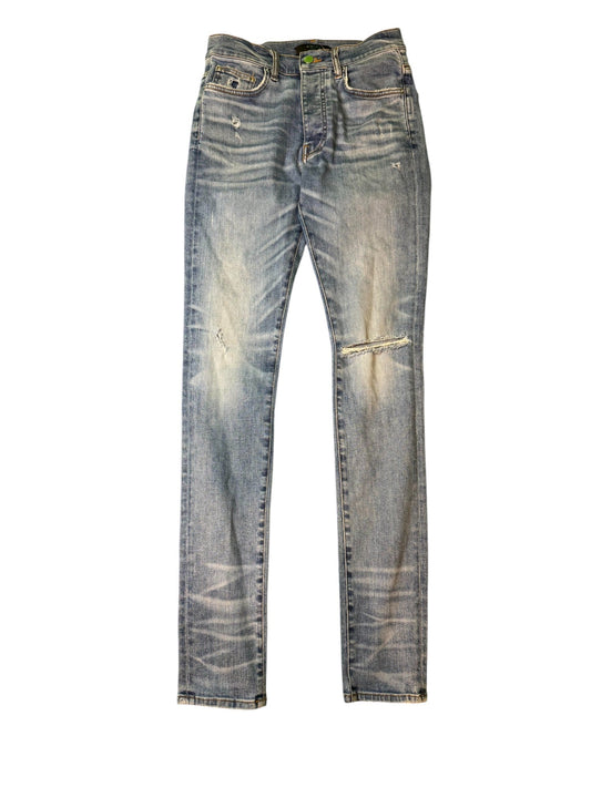 Amiri Knee Rip Light Wash Jeans