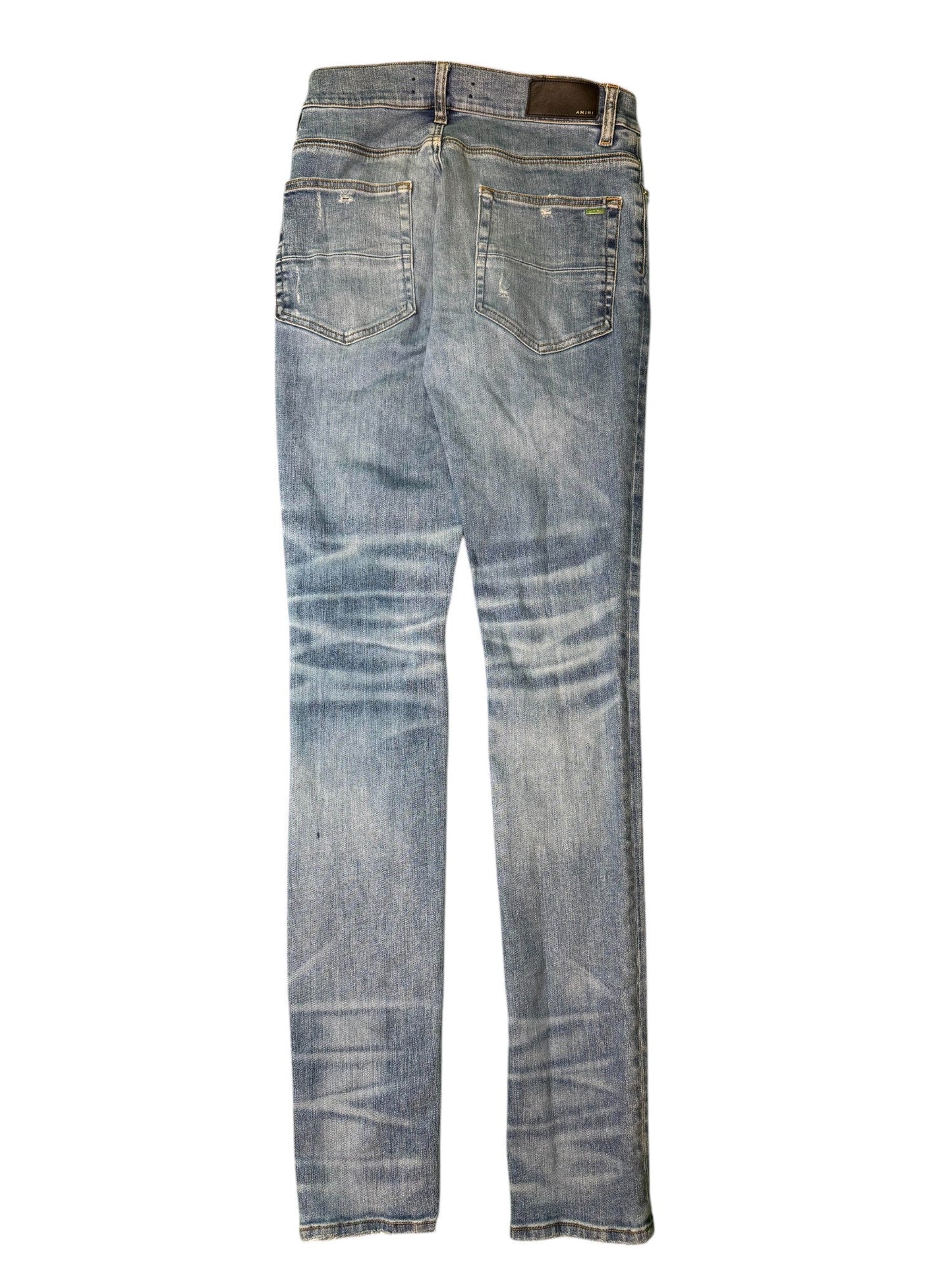 Amiri Knee Rip Light Wash Jeans