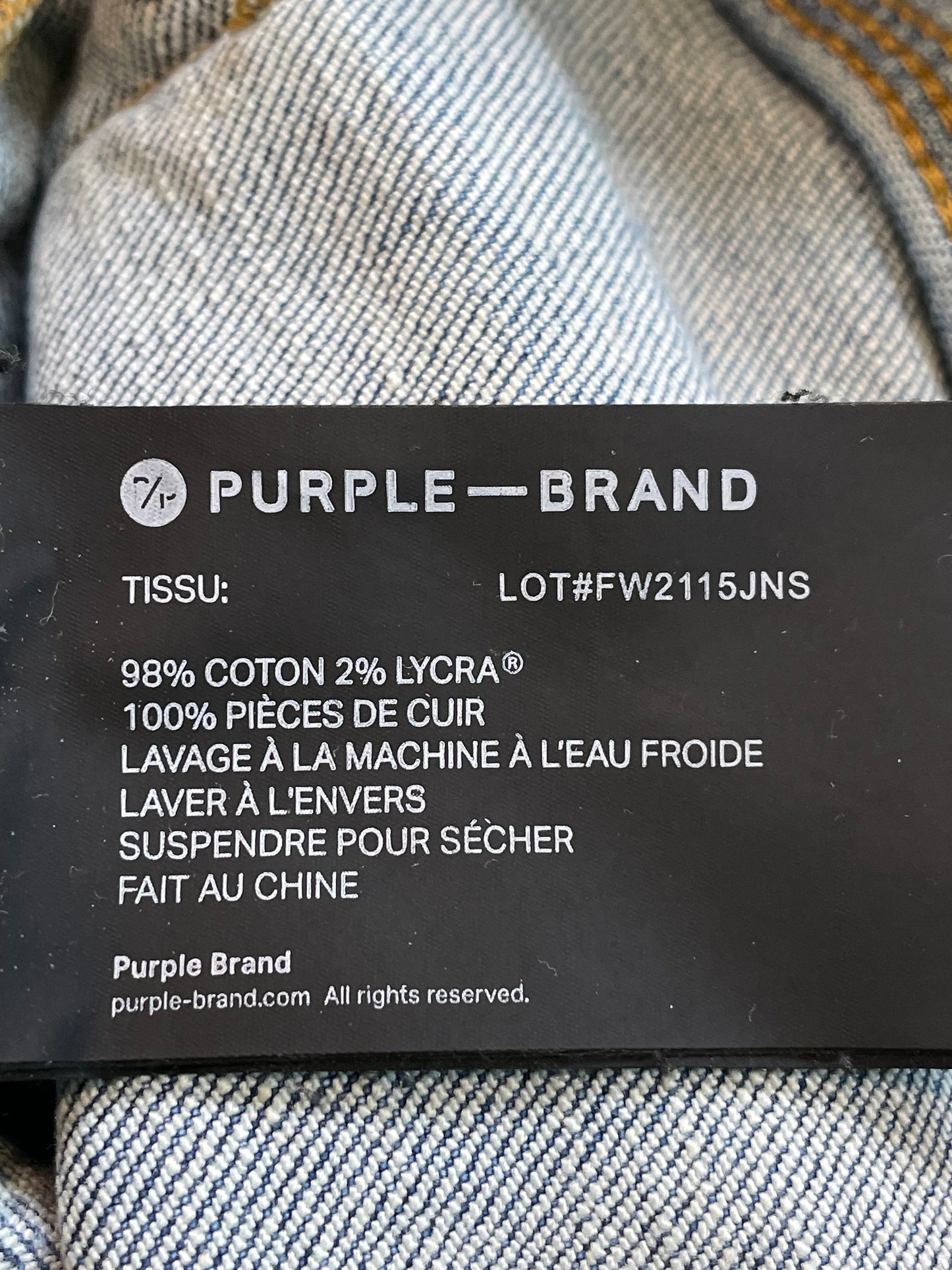 Purple Brand White Splatter Light Wash Blue Jeans