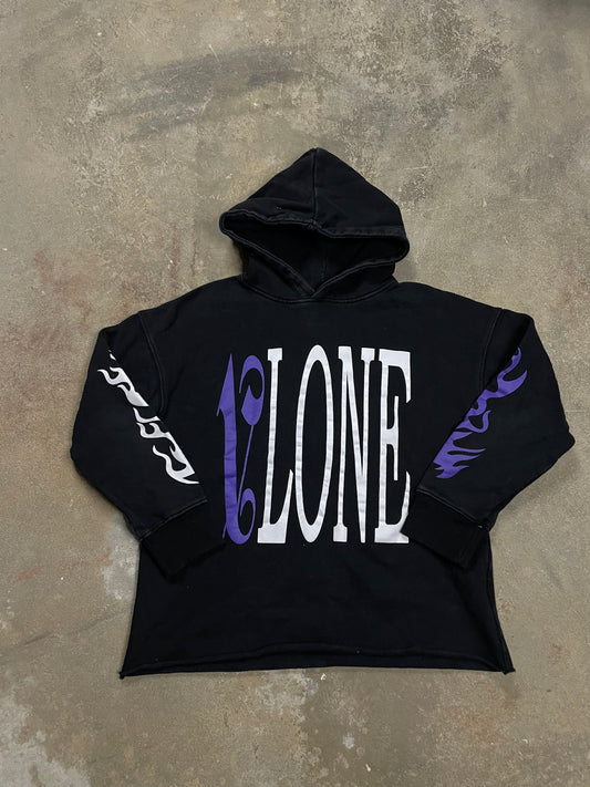 VLONE Palm Angels Hoodie Black Purple Used Small