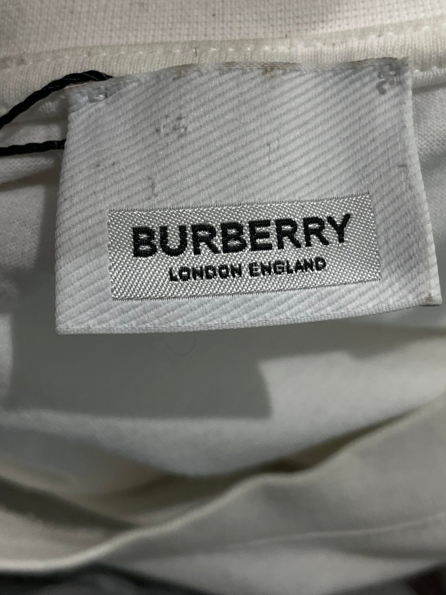 Burberry TB Logo LS White Black Sweater