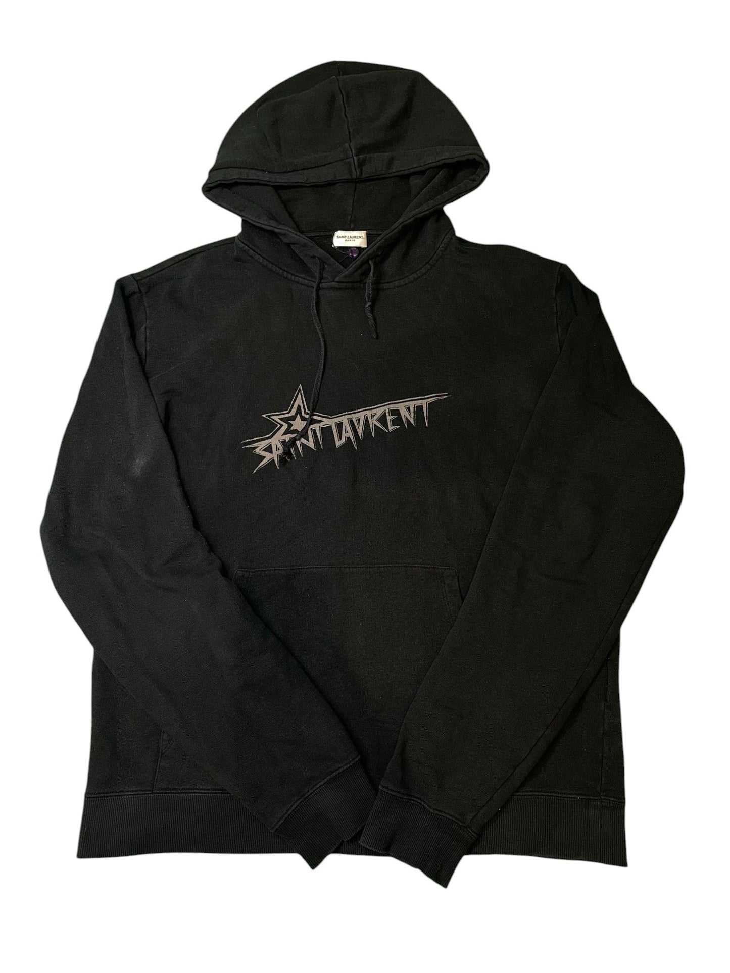 Saint Laurent Brown Chest Logo Black Hoodie