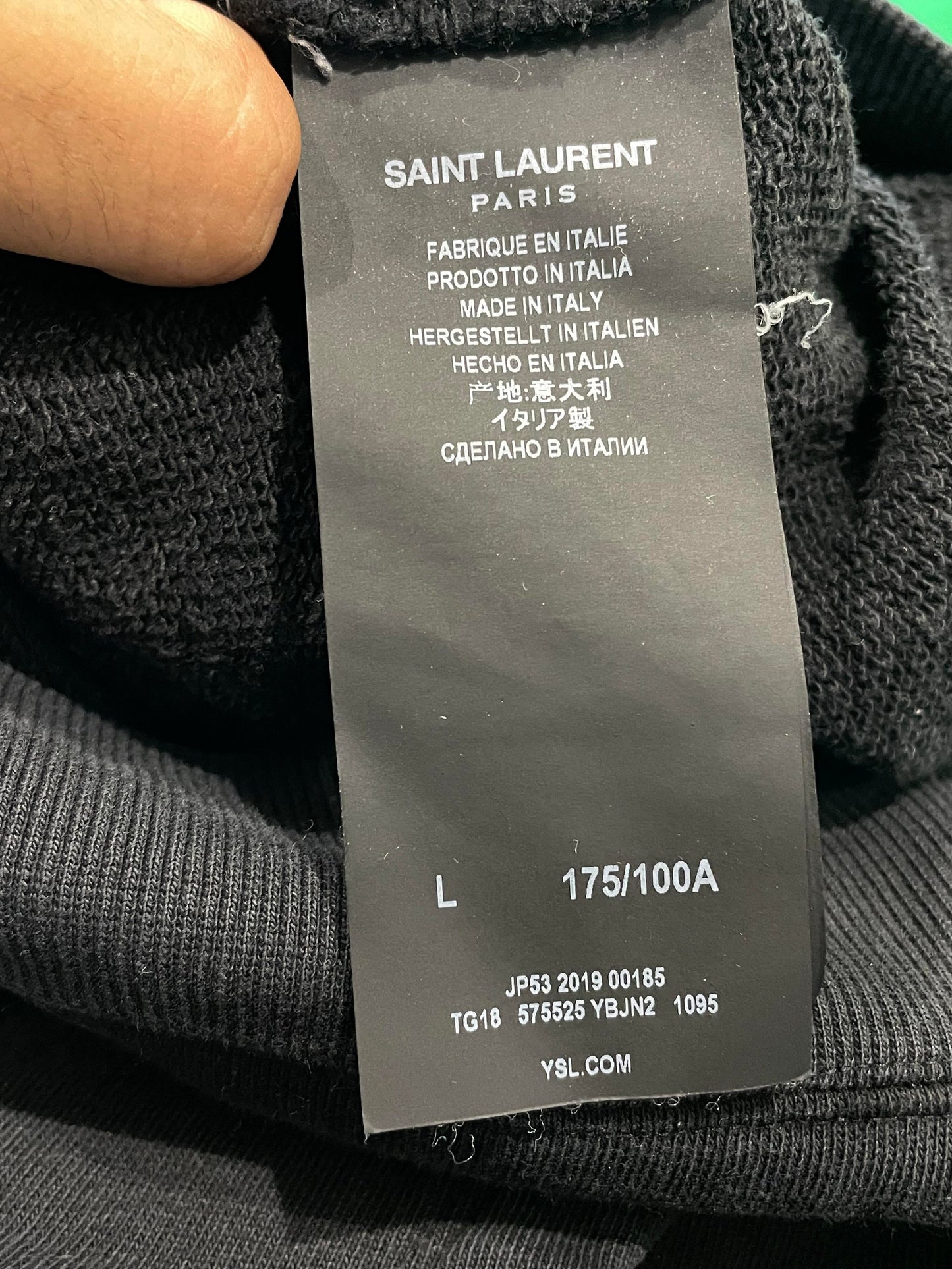 Saint Laurent Brown Chest Logo Black Hoodie
