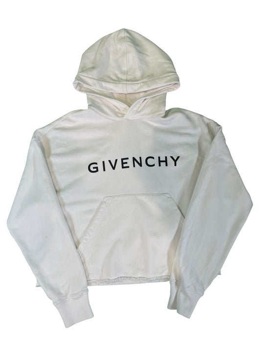 Givenchy Black Logo Crop Top Women's White Hoodie