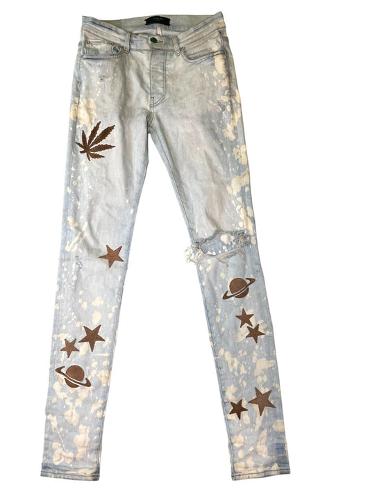 Amiri Thrasher Bleached Star Light Wash Jeans