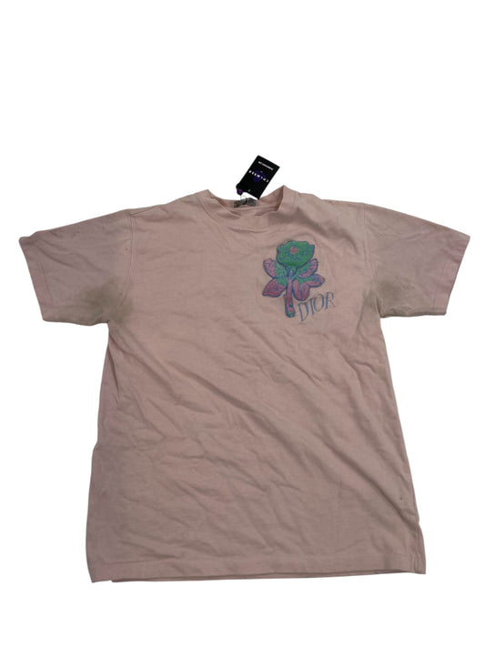 Dior Floral Patch Tee Dust Pink