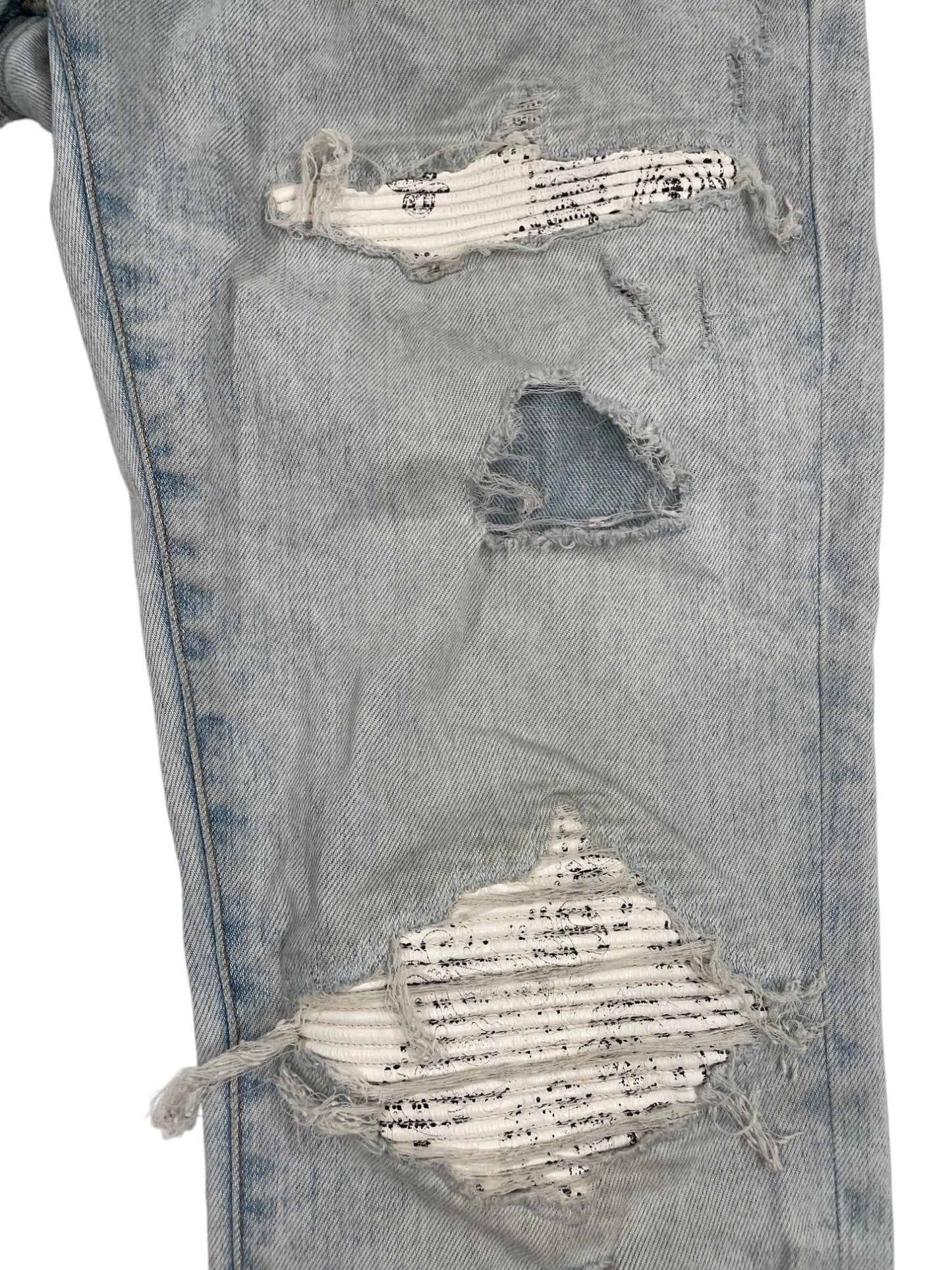 Amiri Light Wash White Bandana Patch