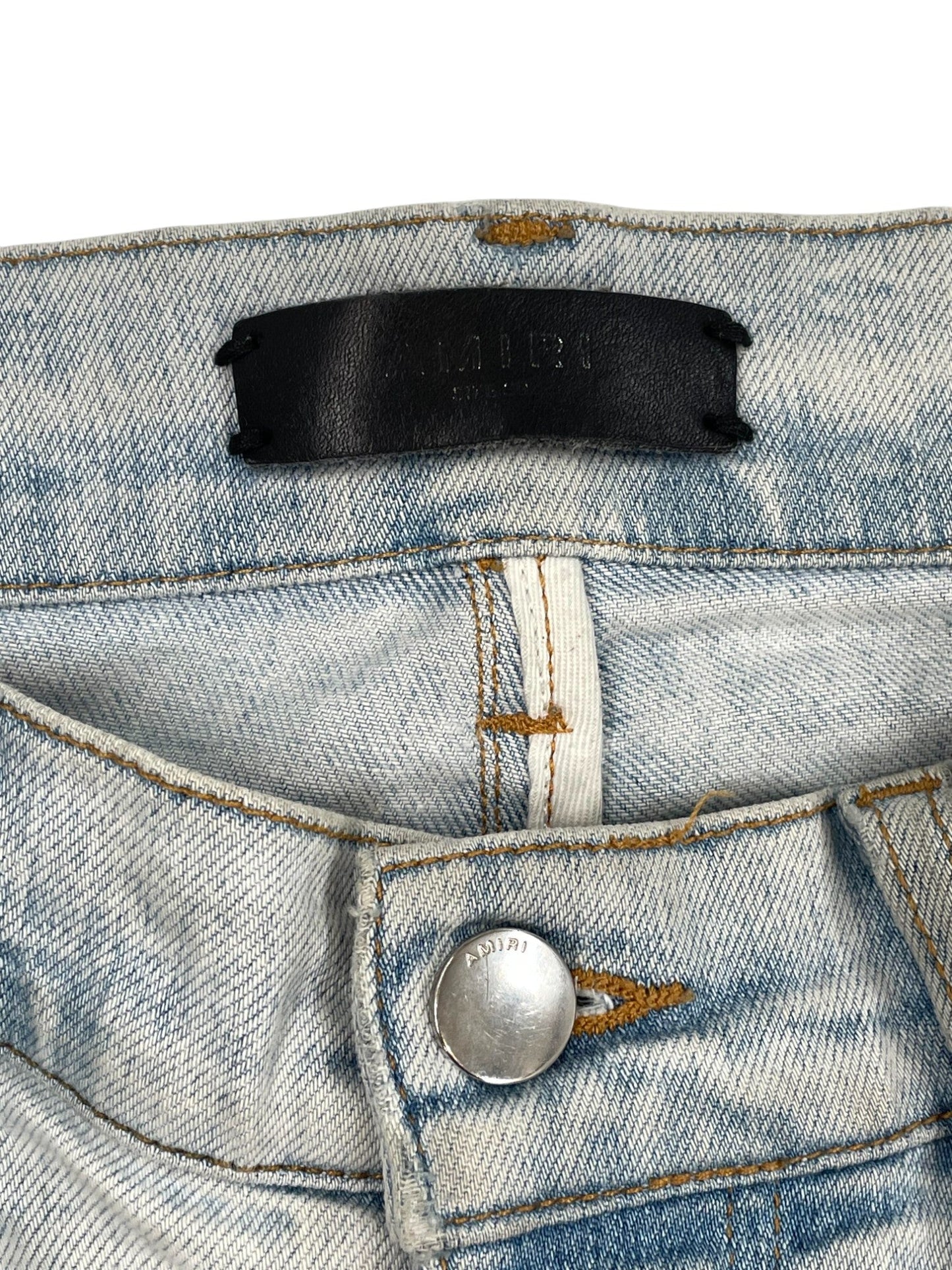 Amiri Light Wash White Bandana Patch
