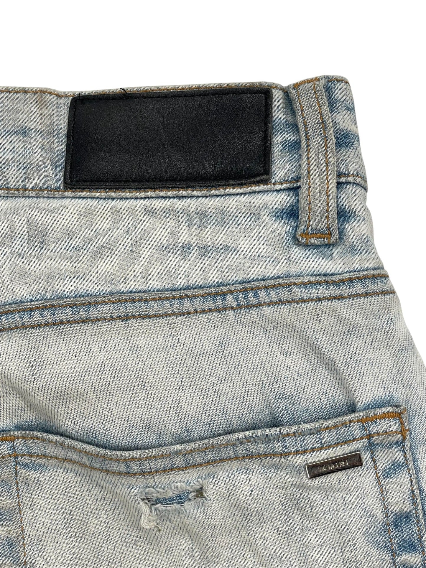 Amiri Light Wash White Bandana Patch