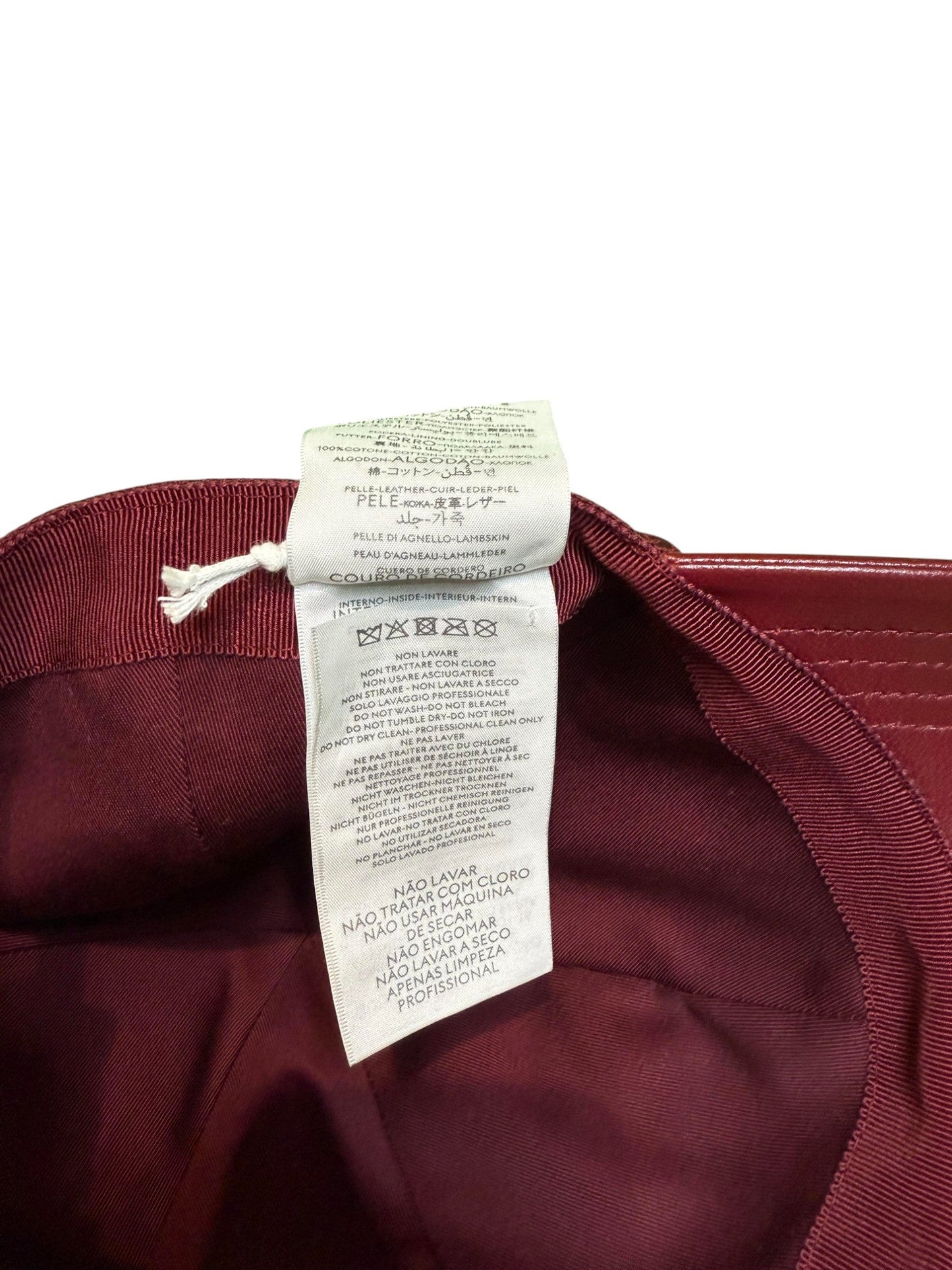 Gucci Leather Brim Maroon Mono Cap