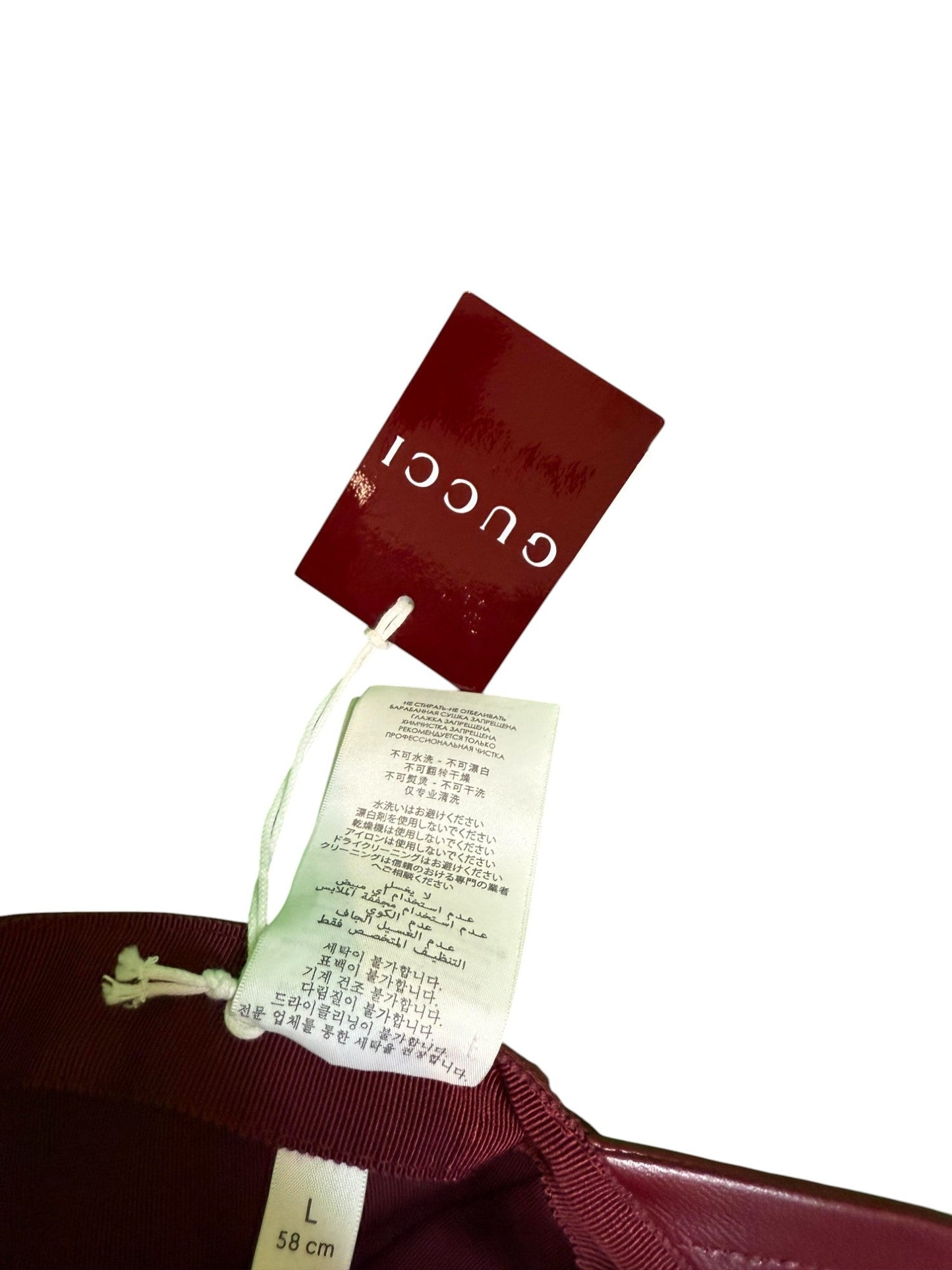Gucci Leather Brim Maroon Mono Cap