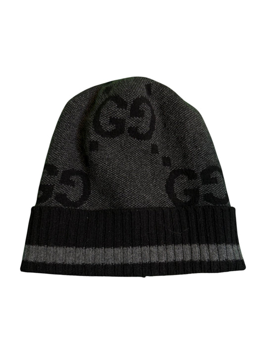 Gucci Knit Cashmere Grey Black Beanie