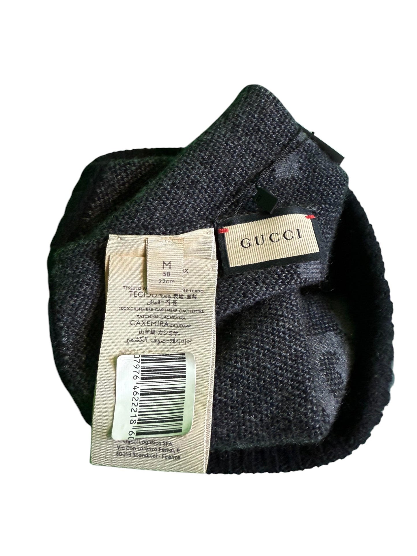 Gucci Knit Cashmere Grey Black Beanie