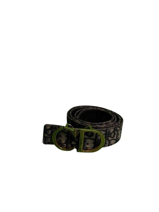 Dior Monogram Gold Buckle Navy Belt