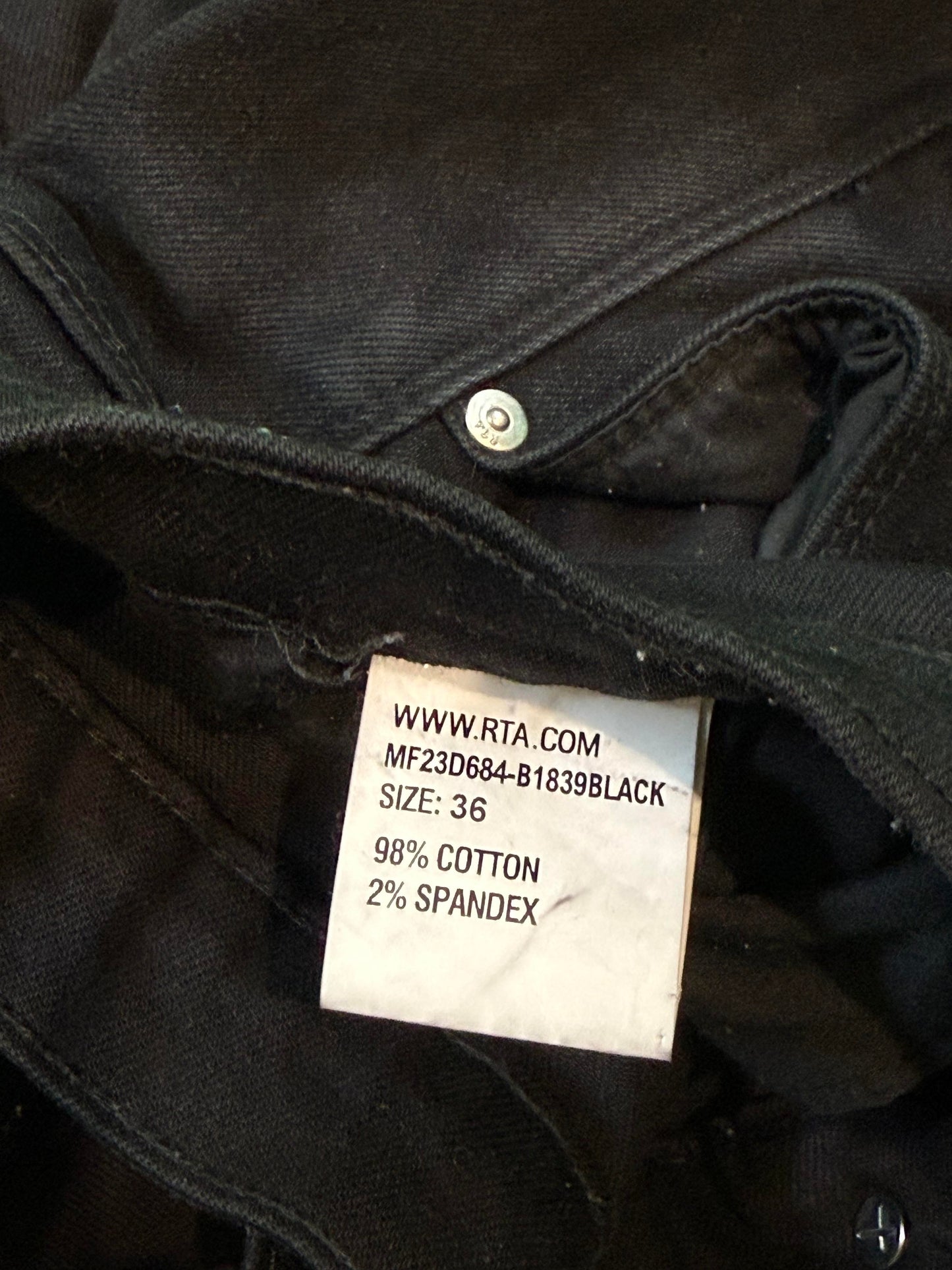 RTA Slate Cargo Black Jeans