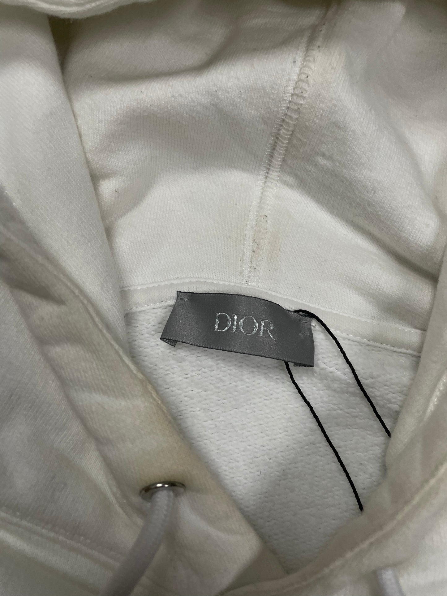 Dior CD Hoodie White Black Used Medium