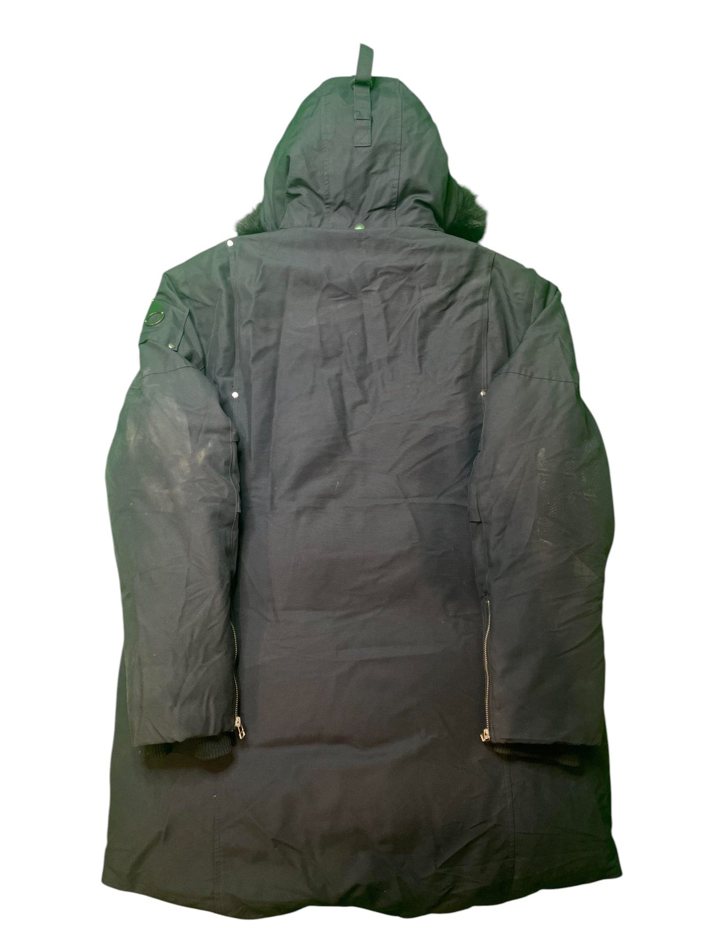 Moose Knuckles Navy & Black Fur Parka