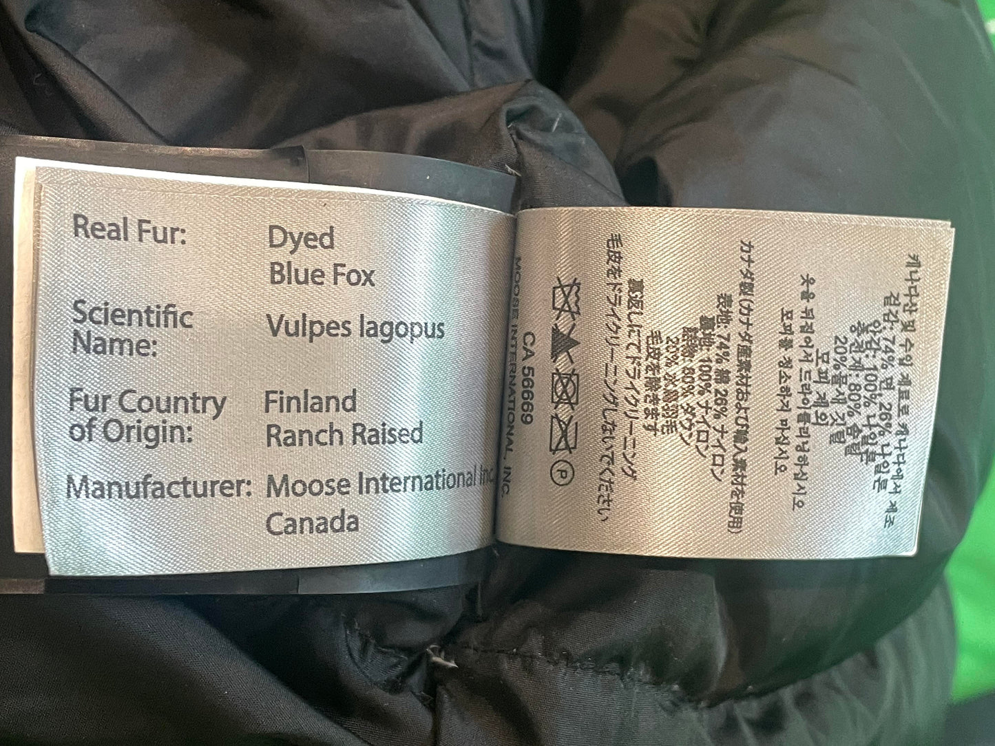 Moose Knuckles Navy & Black Fur Parka
