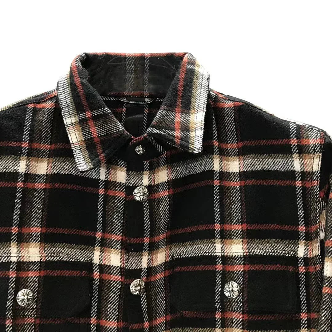 Chrome Hearts "Work Dog" Flannel Button Down Shirt